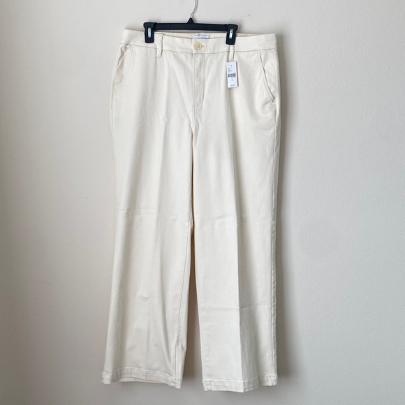 Lane Bryant Cream Button-Detail Pants